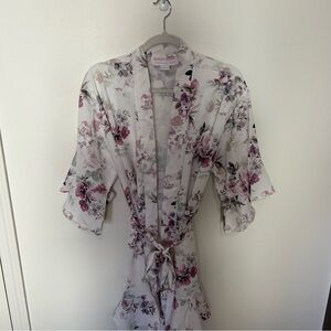 Birdy Grey Kenny Robe Polyester Purple Floral Getting Ready Robe Size XS/S